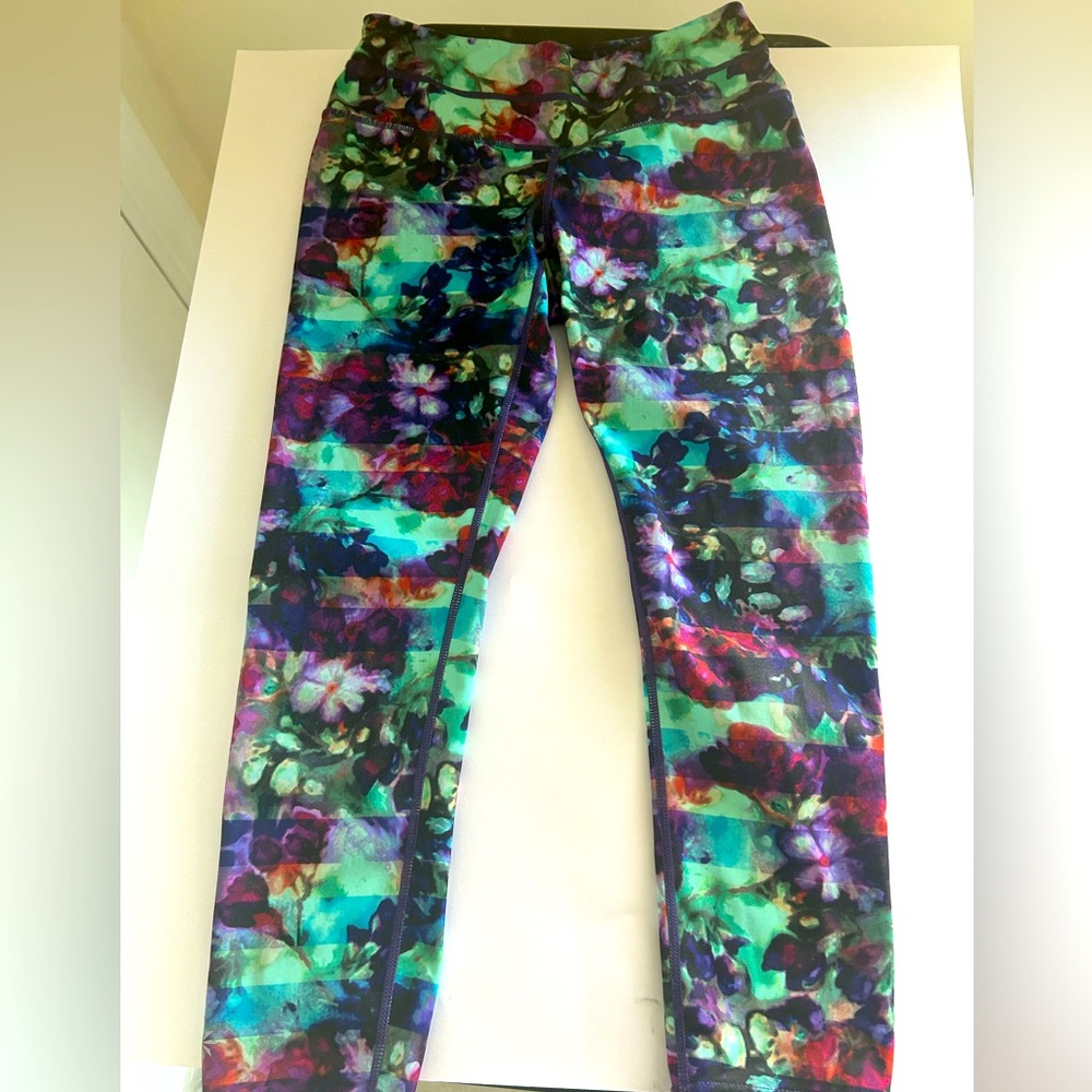 Athleta Floral Print Leggings XS | Multicolor Workout Yoga Pants